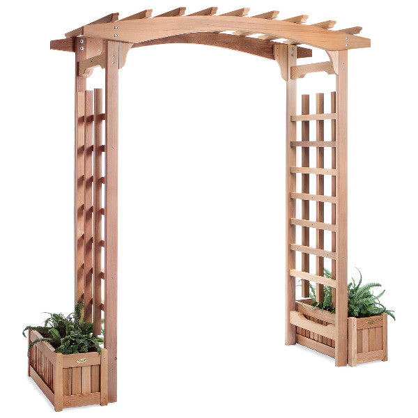 Cedar Pagoda Arbor Planter Box Set Porch Swing Stand
